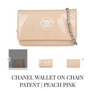 Chanel Peach Pink Patent WOC Crossbody